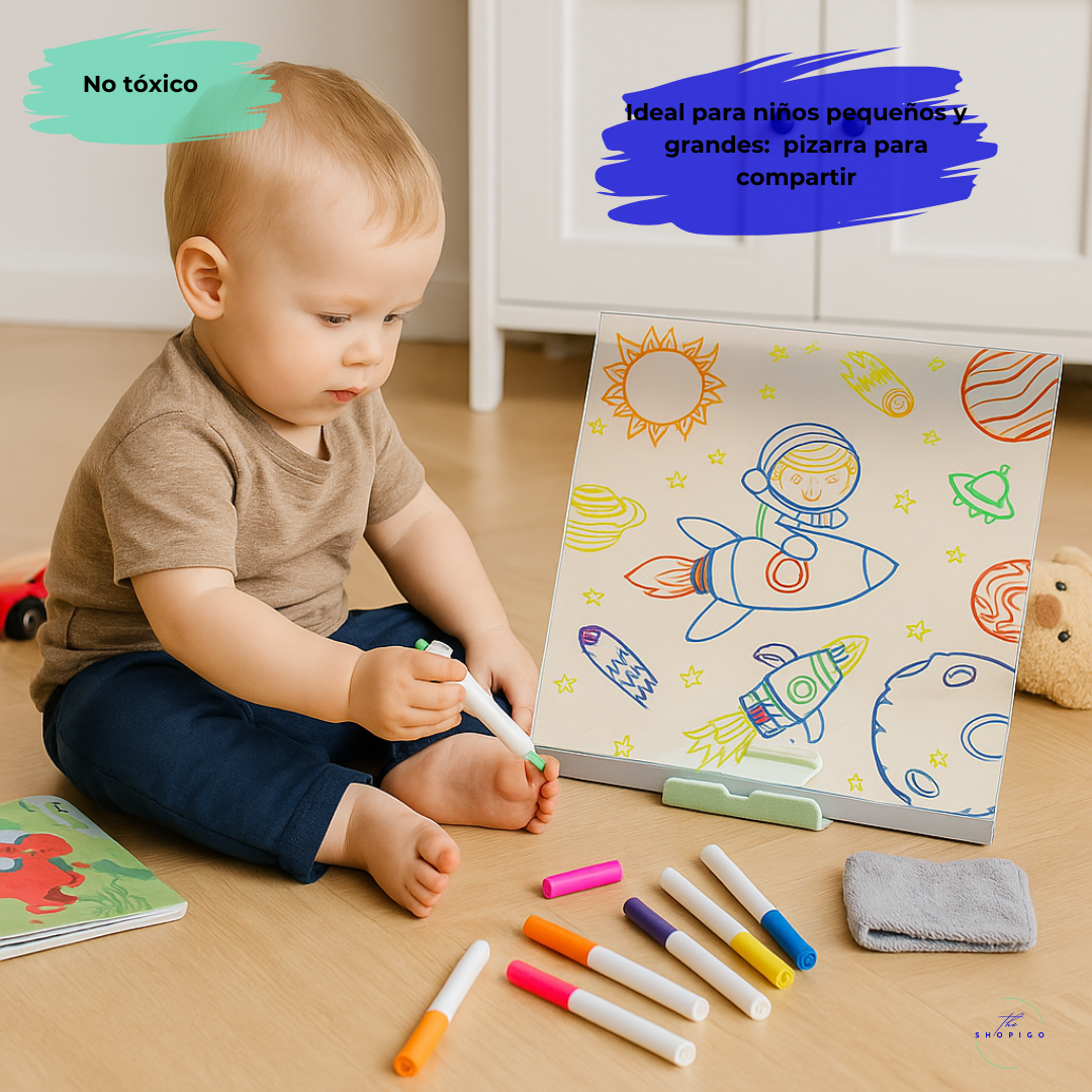 Pizarra led - Incluye 7 rotuladores + 12 plantillas de regalo