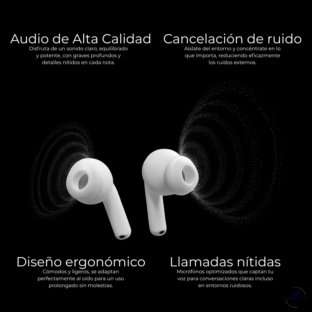 Auriculares inalámbricos PRO con pantalla y cancelación de ruido